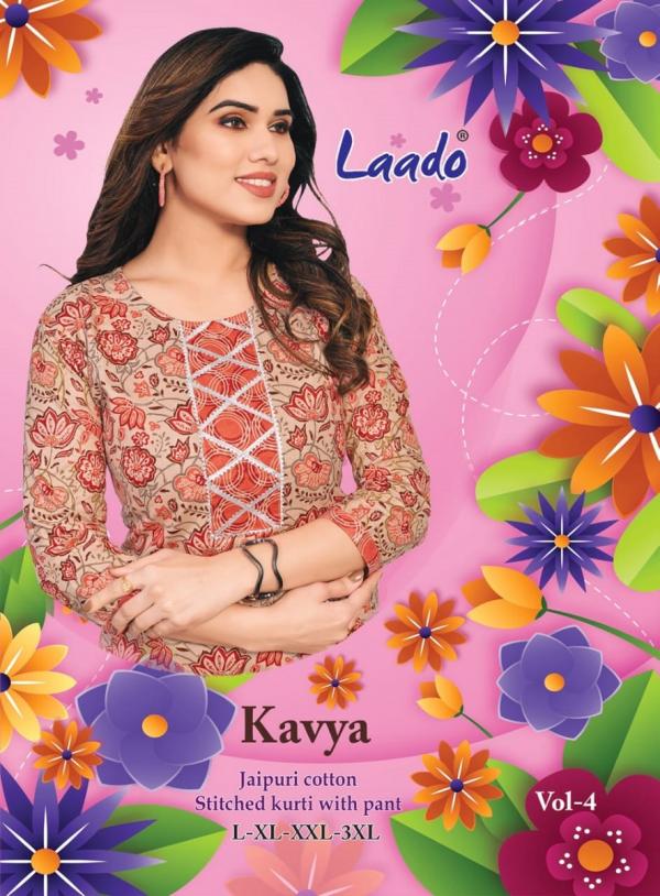 laado kavya vol 4 Cotton  Kurti With Pant Collection  Collection